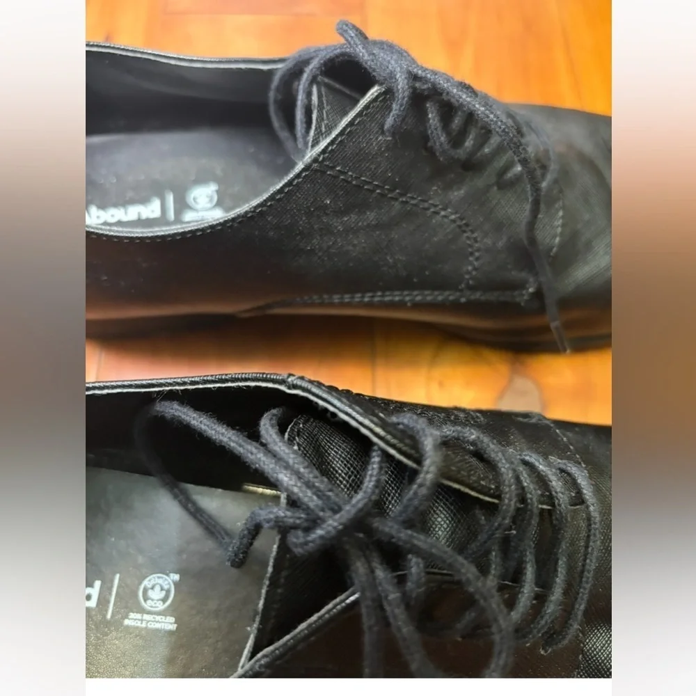 Abound Black Plain-Toe Derby Lace-Up Dress Shoes